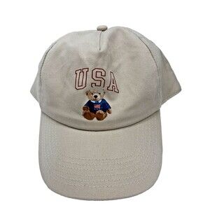 Girls' USA Teddy Bear Baseball Hat - Beige